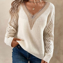 Load image into Gallery viewer, Loose Casual Lace Patchwork Pullover Sweater
