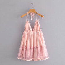 Load image into Gallery viewer, Straps Tiered Backless Mini Sun Dress
