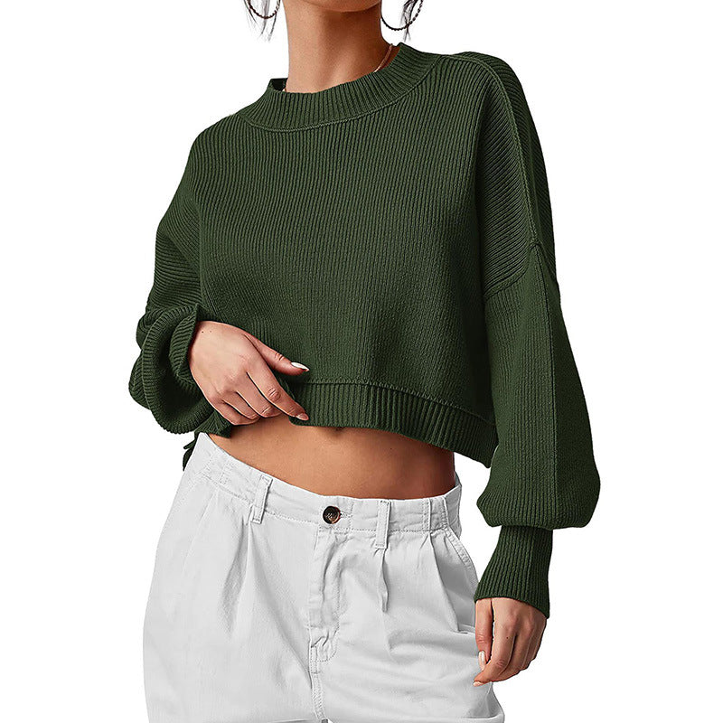 Round Neck Dropped Shoulder Sweater