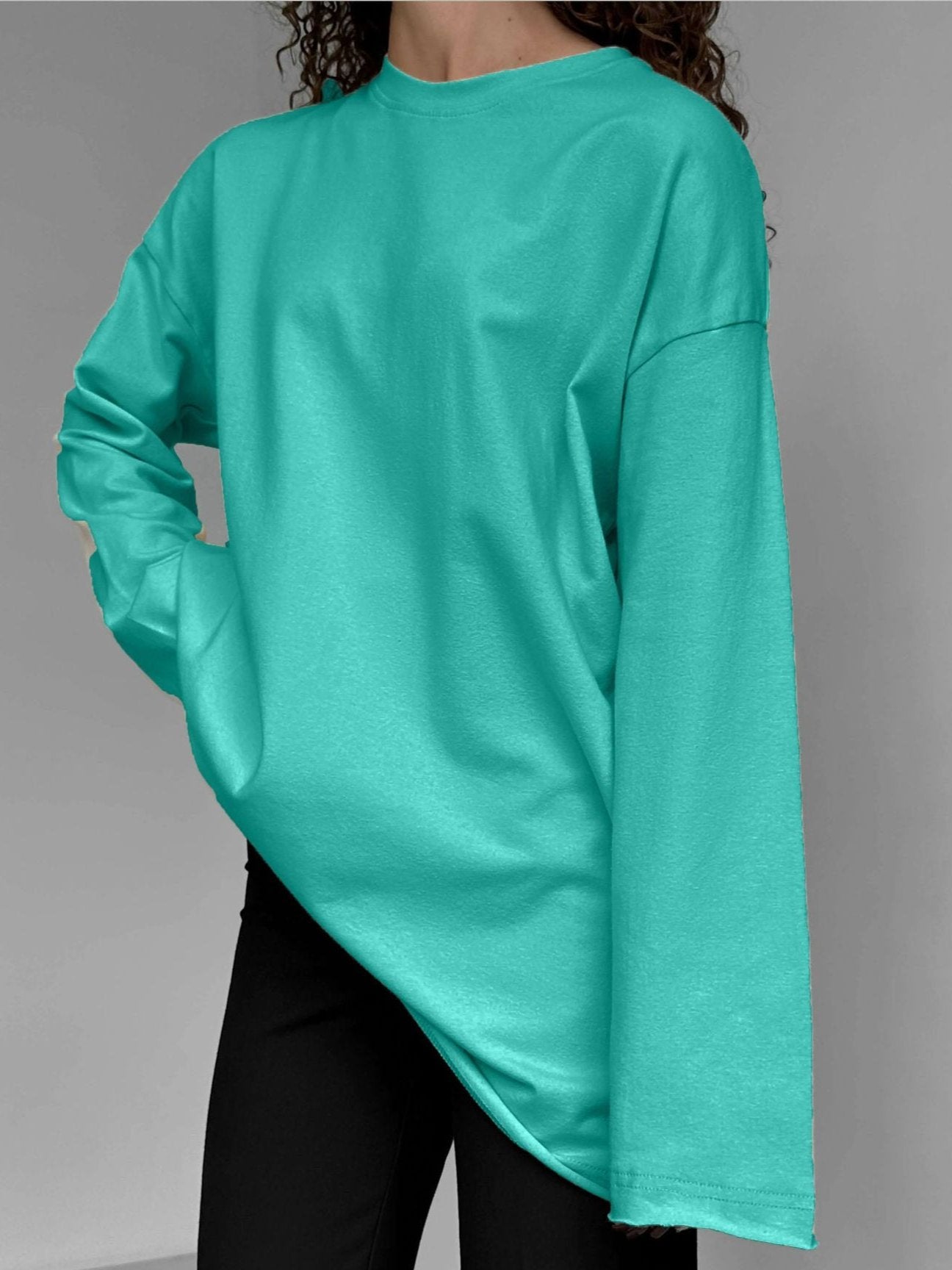 Casual Loose Cotton Long Sleeve T- Shirt