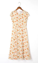 Load image into Gallery viewer, Yellow Floral Print Buttons Down Midi Dress
