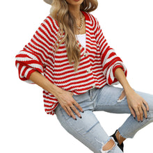 Load image into Gallery viewer, Long Sleeves Stripped V-neck Cardigan
