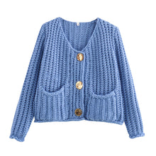 Load image into Gallery viewer, Classic Long Sleeves Pockets Cardigan
