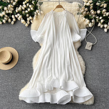 Load image into Gallery viewer, Elegant Bell Sleeves Loose Midi Dress

