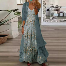 Load image into Gallery viewer, Retro Embroidery Dress with Chiffon Jacket
