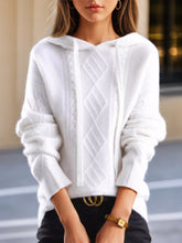 Load image into Gallery viewer, Classic Jacquard Knit Hooded Sweater
