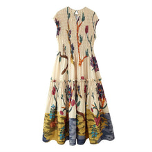 Load image into Gallery viewer, Yellow Sleeveless Floral Pleated Maxi Dress

