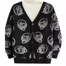 Load image into Gallery viewer, Unisex Halloween Skeleton Knitted Cardigan Sweater
