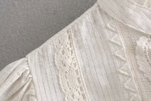 Load image into Gallery viewer, Princess Long Sleeves Embroidery Hollow Out Linen Shirt
