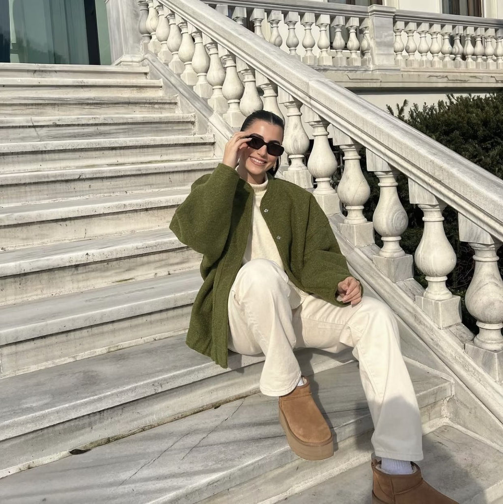 Oversize Stand Up Bomber Jacket