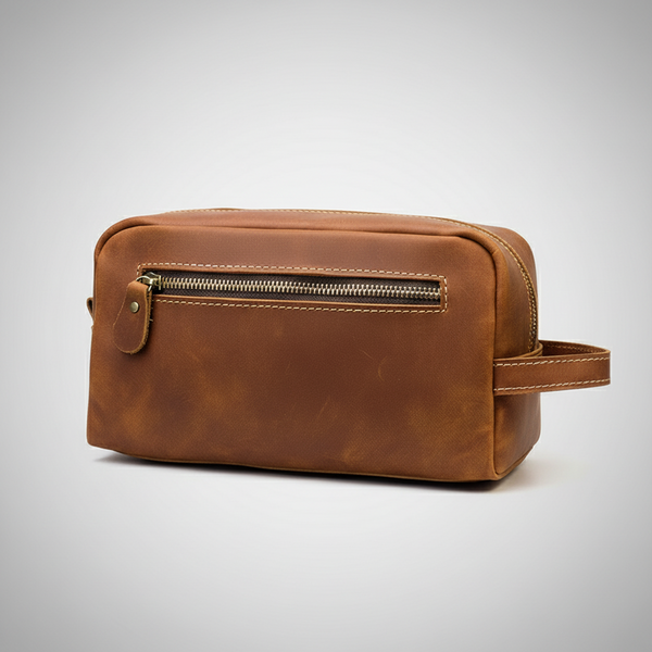 Toiletry Bag for Men – Leather Dopp Kit, Groomsman Gift, Boyfriend Gift, Dad Christmas Gift