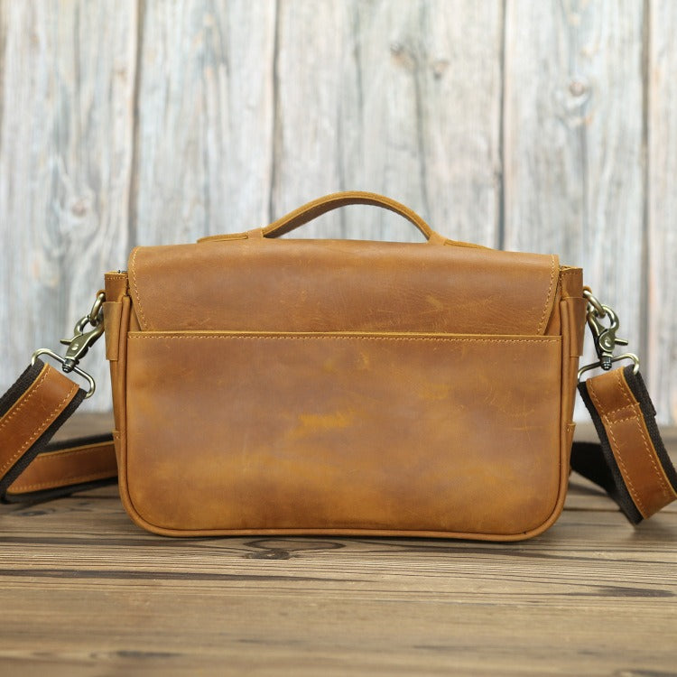 Crossbody Vintage Camera Leather Messenger Bag