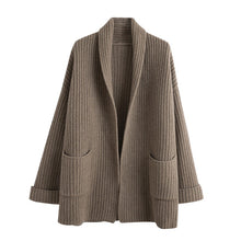 Load image into Gallery viewer, Beige Plain Long Sleeve Cardigan

