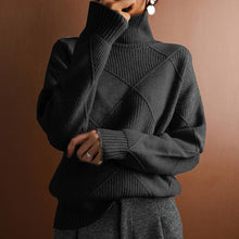 Load image into Gallery viewer, Geometric Turtleneck Long Sleeve Sweater
