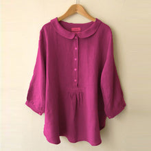 Load image into Gallery viewer, Simple Buttons Collared Long Sleeves Blouse
