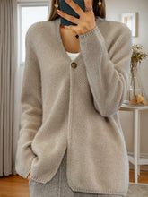 Load image into Gallery viewer, Simple One-button V-neck Knited Cardigan Sweater
