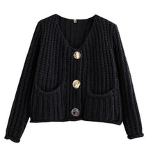 Load image into Gallery viewer, Classic Long Sleeves Pockets Cardigan
