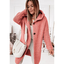 Load image into Gallery viewer, Buckle Hooded Collar Sweater Cardigan Outerwear
