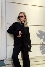 Load image into Gallery viewer, Oversize Turtleneck Long Sleeve Slit Trim Pullover Sweater
