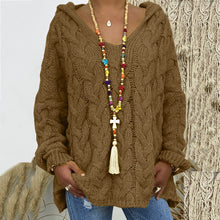 Load image into Gallery viewer, Baggy Casual Knitwear Tops Hooded Jumper Long Sleeve V Neck Loose Sweater

