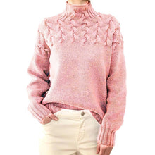 Load image into Gallery viewer, Mock Neck Cable Knitting Pullover Sweater
