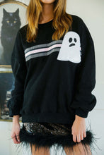 Load image into Gallery viewer, Halloween Ghost Time Black Pullover Sequined Sweatshirt

