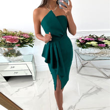 Load image into Gallery viewer, Strapless Irregular Bodycon Midi Dress
