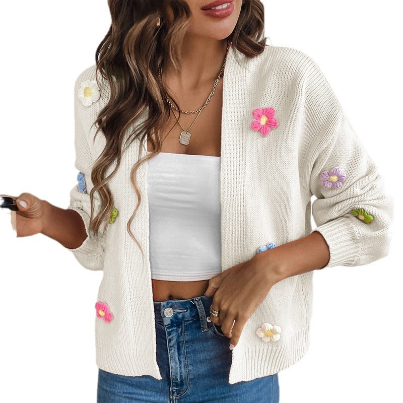 Floral Long Sleeve Open Front Cardigan