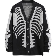 Load image into Gallery viewer, Unisex Halloween Skeleton Knitted Cardigan Sweater
