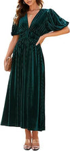 Load image into Gallery viewer, Elegant V-Neck Velvet Maxi Dress Wedding Guest Formal Party Long Dress
