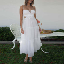 Load image into Gallery viewer, Sexy Spaghetti Straps Cut Out Tiered Midi Dress

