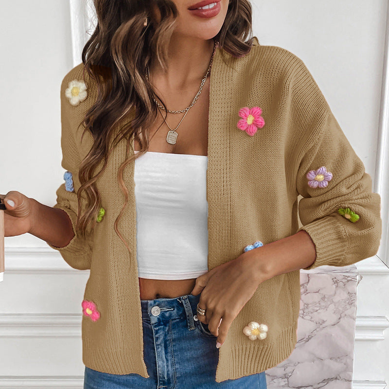 Floral Long Sleeve Open Front Cardigan