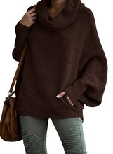 Load image into Gallery viewer, Long Sleeves Cowl Neck Pullover Sweater with Pockets
