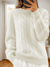 Load image into Gallery viewer, Retro Twist Long Sleeve Ribbed Knit Sweater
