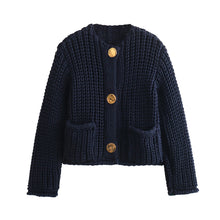 Load image into Gallery viewer, Classic Long Sleeves Pockets Cardigan
