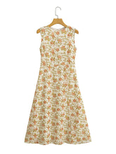 Load image into Gallery viewer, Floral Print Sleeveless Midi Dress
