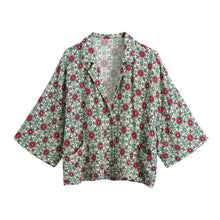Load image into Gallery viewer, Green Floral Print Long Sleeves Top with Pants
