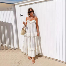 Load image into Gallery viewer, Simple Spaghetti Straps Ruffle Tiered Maxi Dress
