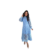 Load image into Gallery viewer, Long Sleeve Hollow Out Lace Midi Dress
