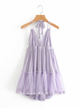 Load image into Gallery viewer, Straps Tiered Backless Mini Sun Dress
