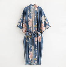 Load image into Gallery viewer, Boho Peacok Floral Print Kimono Robe Cover Up
