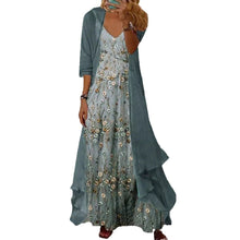 Load image into Gallery viewer, Retro Embroidery Dress with Chiffon Jacket
