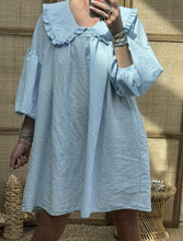 Load image into Gallery viewer, Plaid Print Puff Sleeve Doll Collar Babydoll Dress
