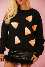 Load image into Gallery viewer, Halloween Ghost Time Black Pullover Sequined Sweatshirt
