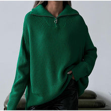 Load image into Gallery viewer, Simple Collar Zipper Sweater
