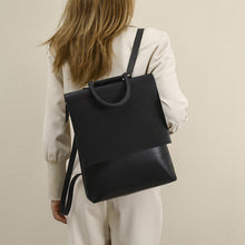 Load image into Gallery viewer, Black Leather Backpack Women
