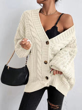 Load image into Gallery viewer, Casual Plain V neck Long Sleeve Cardigan
