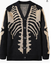 Load image into Gallery viewer, Unisex Halloween Skeleton Knitted Cardigan Sweater
