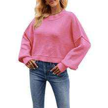 Load image into Gallery viewer, Round Neck Dropped Shoulder Sweater
