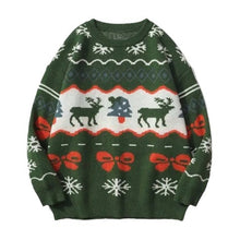 Load image into Gallery viewer, Long Sleeved Round Neck Snowflake Printed Ugly Christmas Sweater
